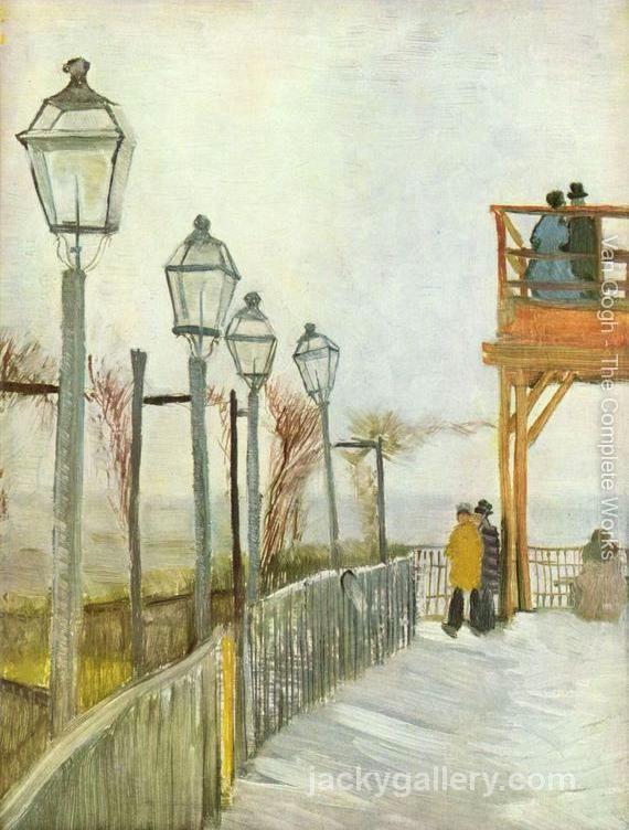 Lamps in the street, Van Gogh painting